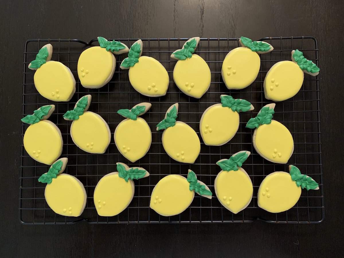 A batch of sugar cookies that look like lemons