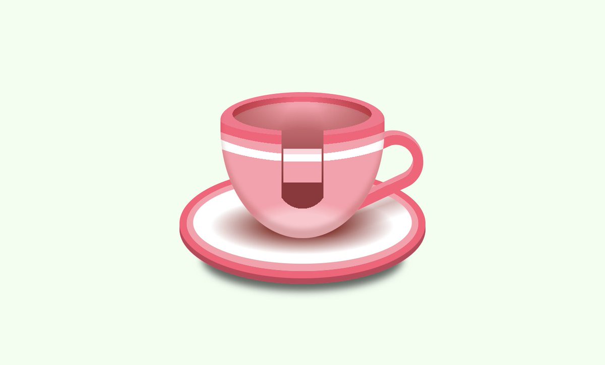 Illustration of a pink teacup from the Mad Tea Party ride at Disneyland. 