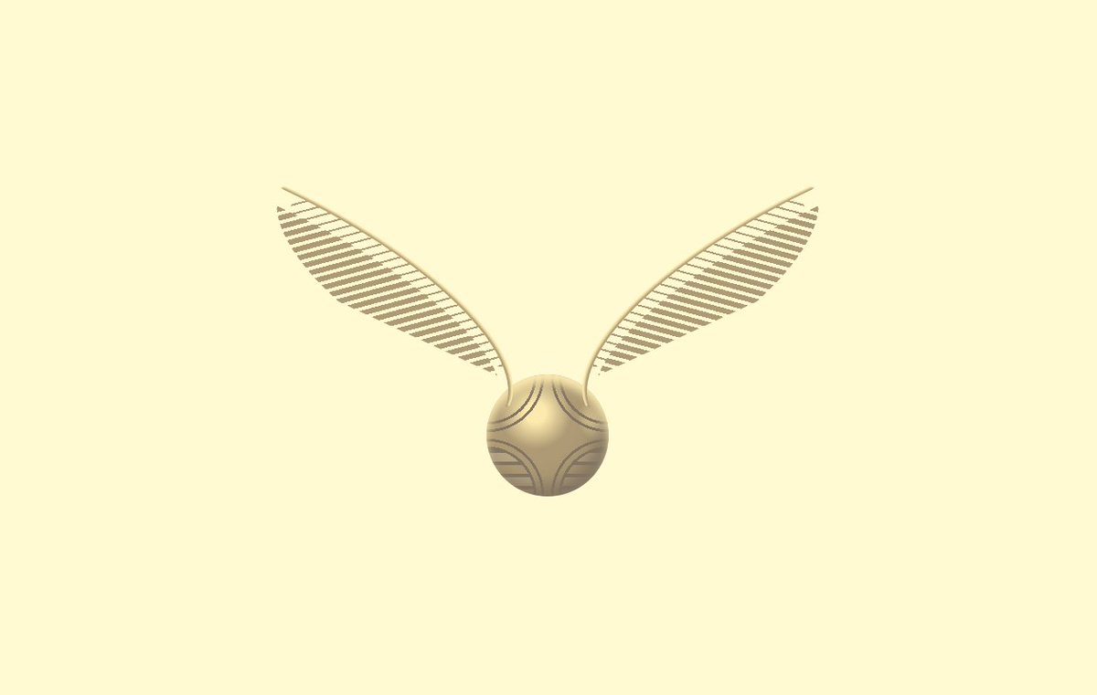 Illustration of the golden snitch from Harry Potter.