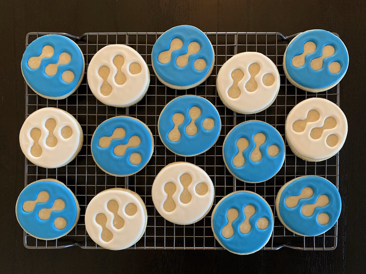 Iced cookies in the shape of an M, meltmedia’s logo.