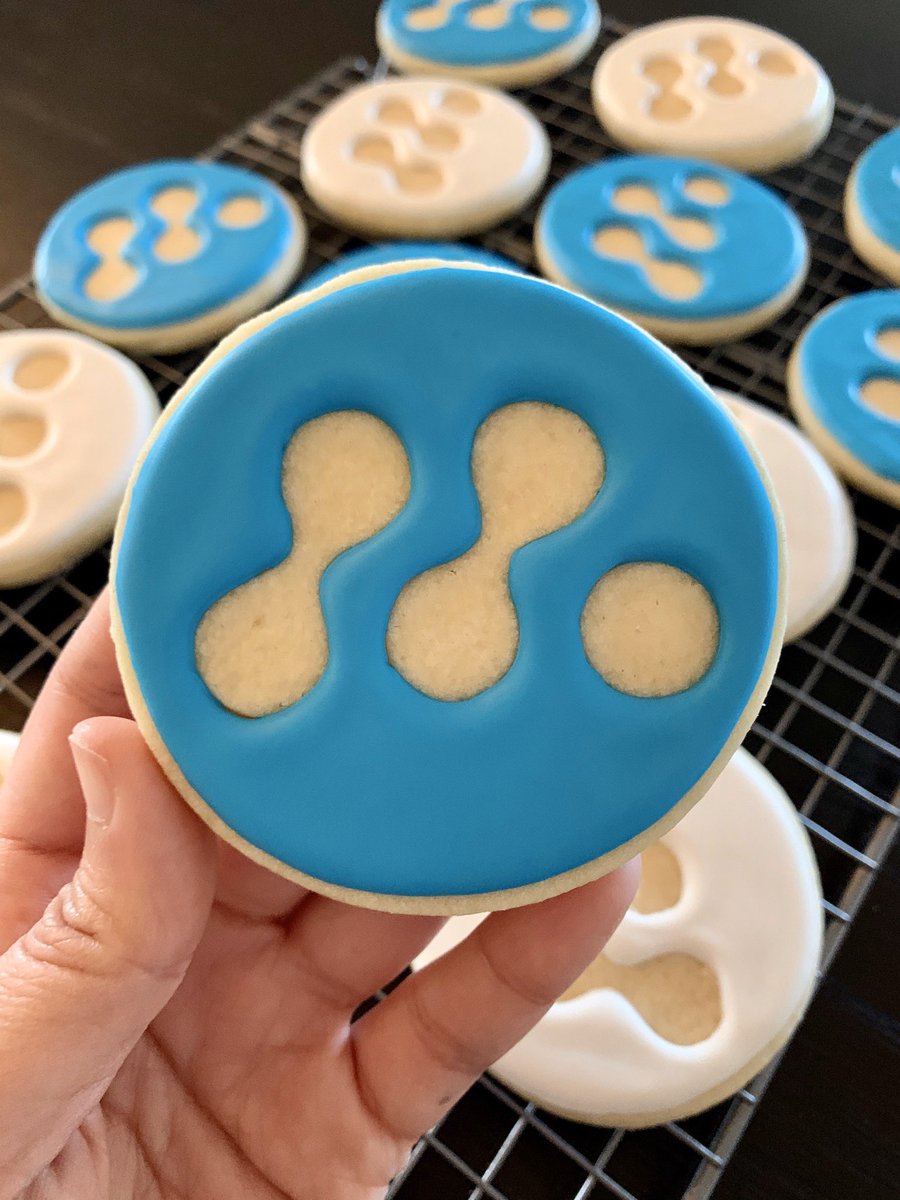 Closeup of meltmedia’s logo cookie.