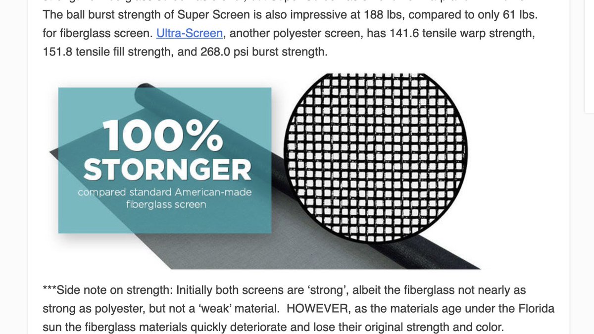 A graphic for window screen material with the typo “100% Stornger” in bold font.