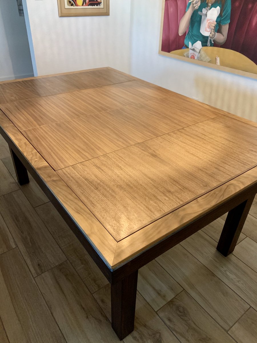 The same table with all the top pieces in place, so it can be used as a dining table.