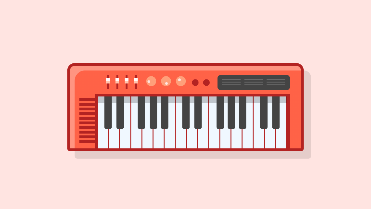 Illustration of a mini musical keyboard.