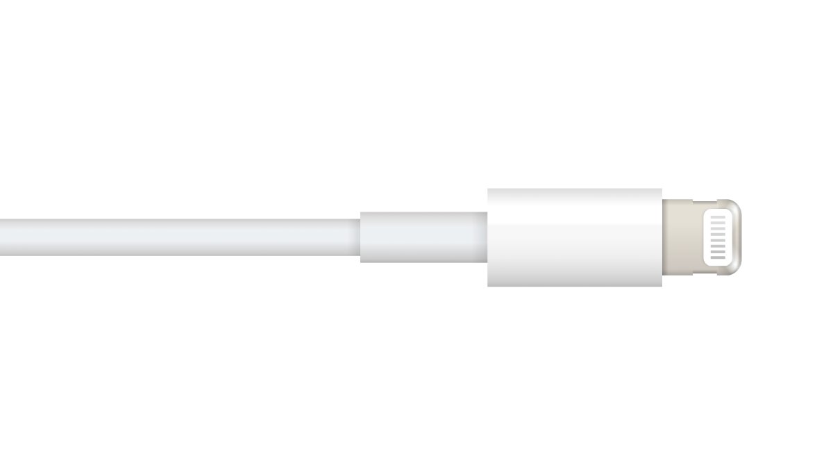 Illustration of an Apple lightning cable.