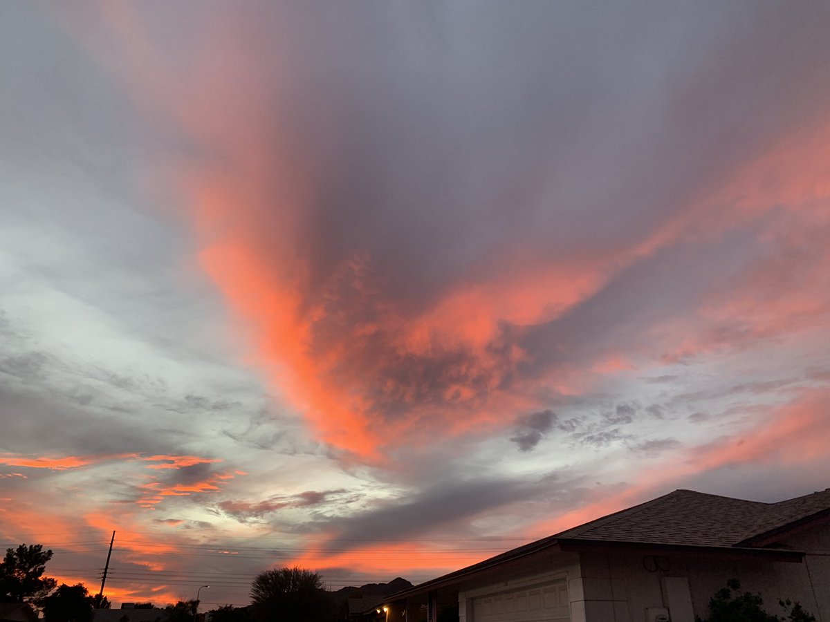 Sunset with deep pink clouds.