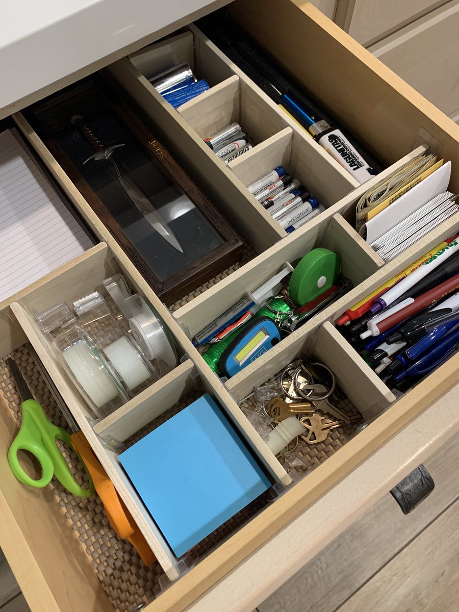 an organized junk drawer