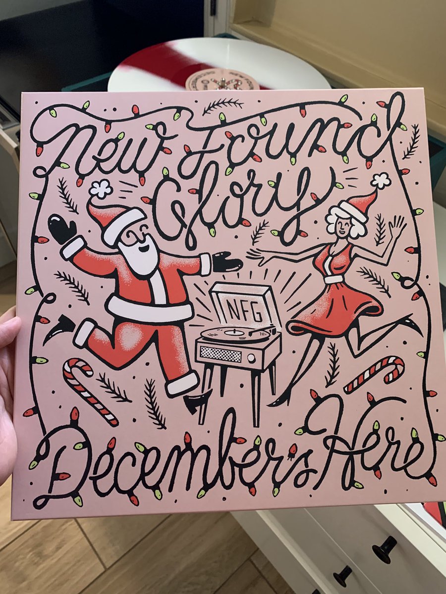 A vinyl record of New Found Glory’s holiday album called December’s Here.