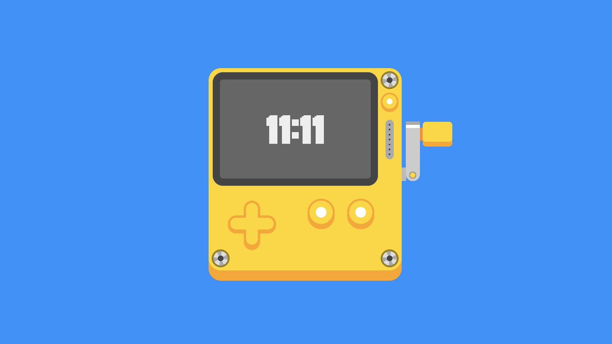 illustration of a Playdate handheld game console