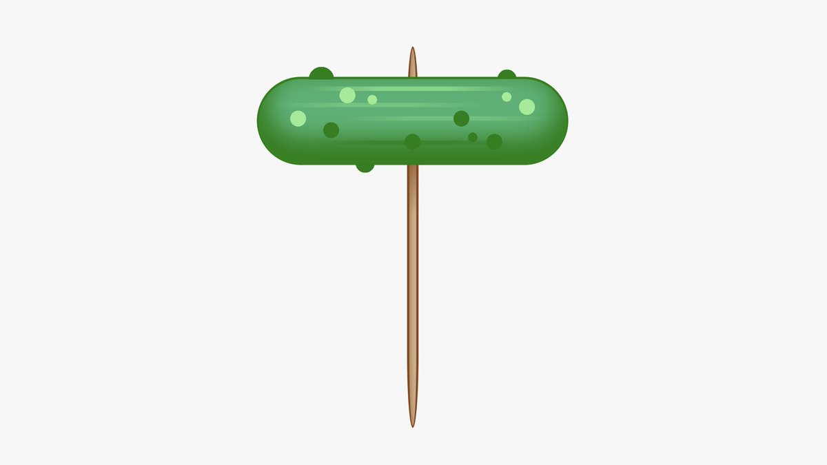 a small, bumpy pickle on a toothpick