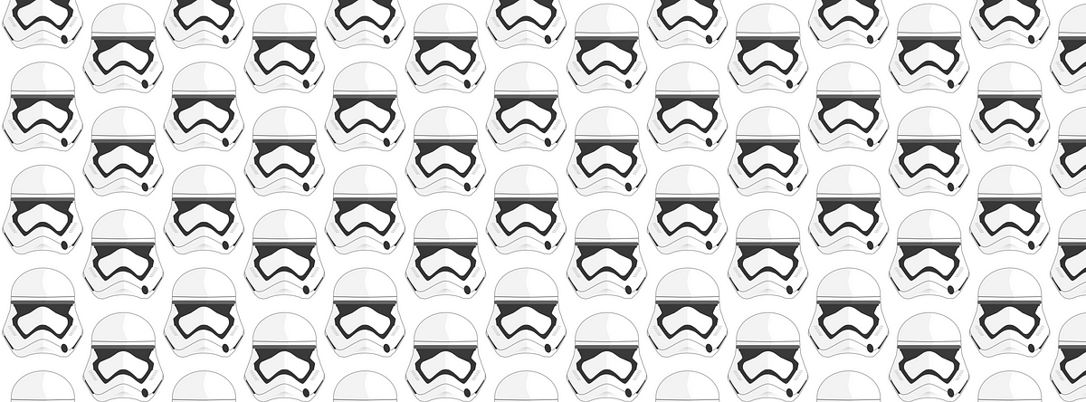 pattern of storm trooper helmets