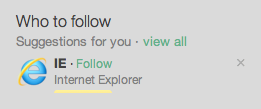 Who to follow: Internet Explorer
