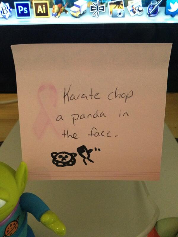 post-it: Karate chop a panda in the face