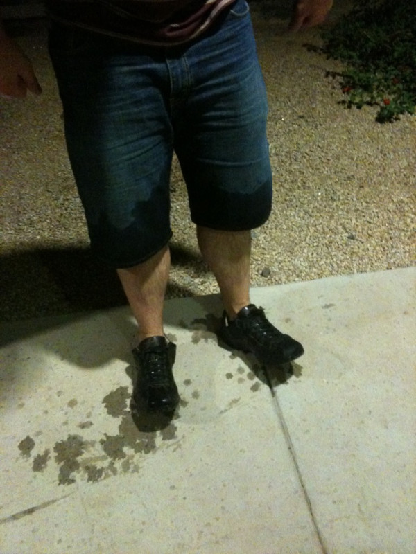 very wet legs and shoes