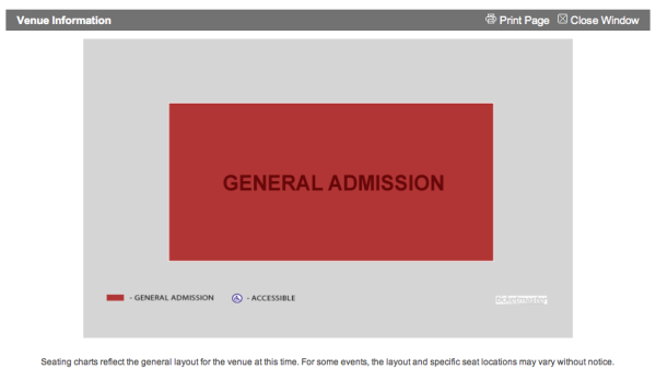 big red rectangle labeled General Admission