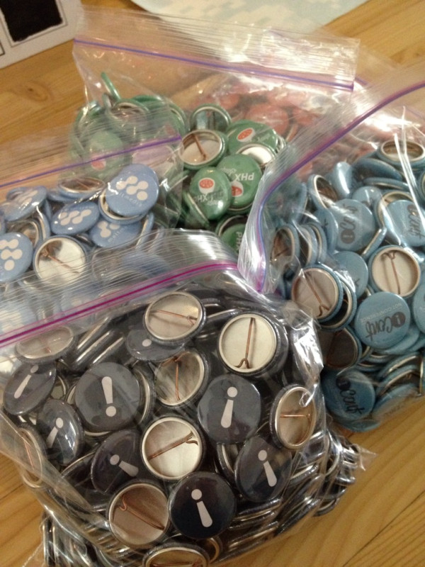 ziploc bags full of 1" buttons