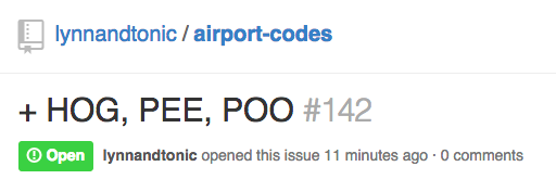 open issue: +HOG, PEE, POO
