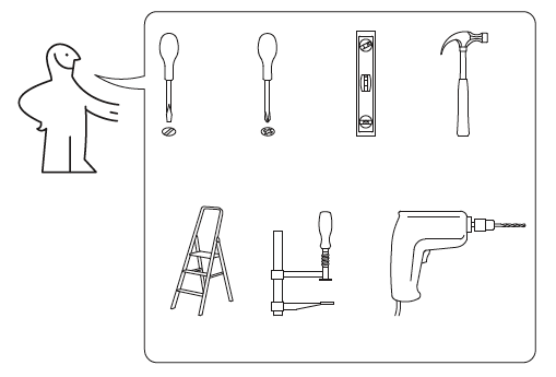 IKEA instruction guy with tools