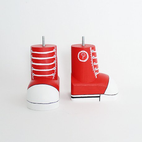 furniture feet that look like little Converse high-tops