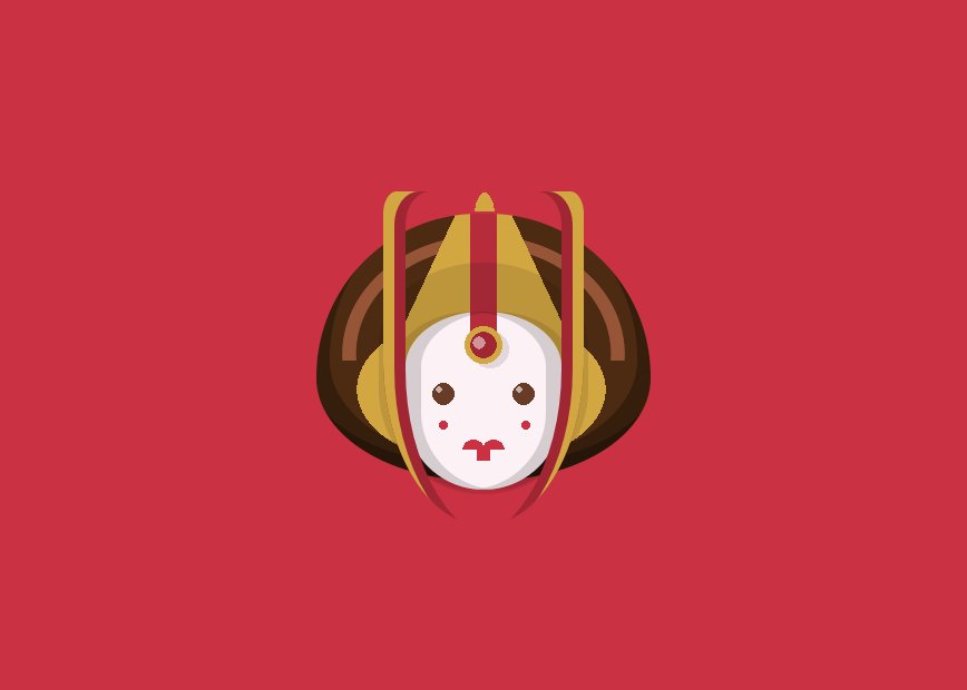 minimalist illustration of Queen Amidala’s face