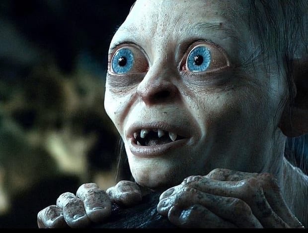 Gollum with big, longing eyes