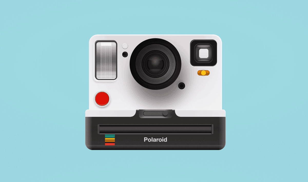 realistic rendering of a polaroid camera