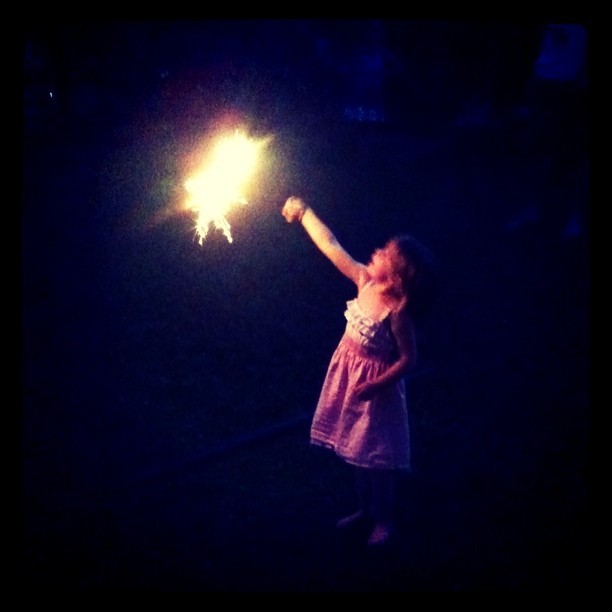 girl with a sparkler