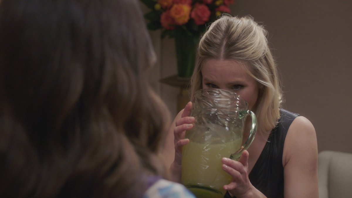 Eleanor drinking straight from the pitcher