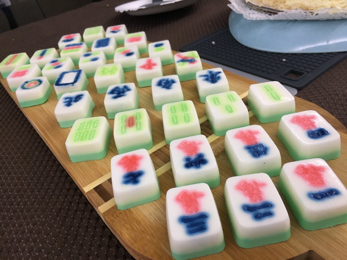 mahjong tiles made from Jell-O