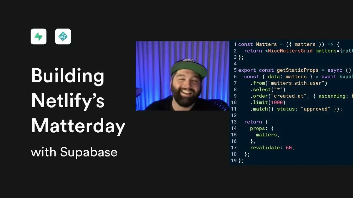 Building Netlify’s Matterday with Supabase