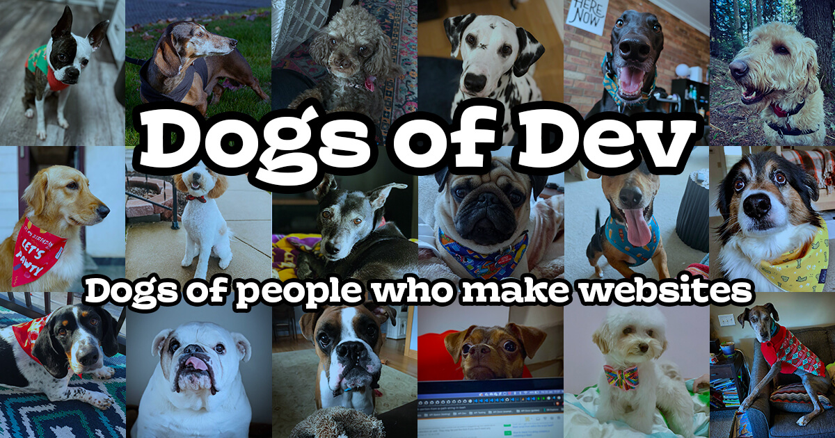 dogs of dev: dogs of people who make websites