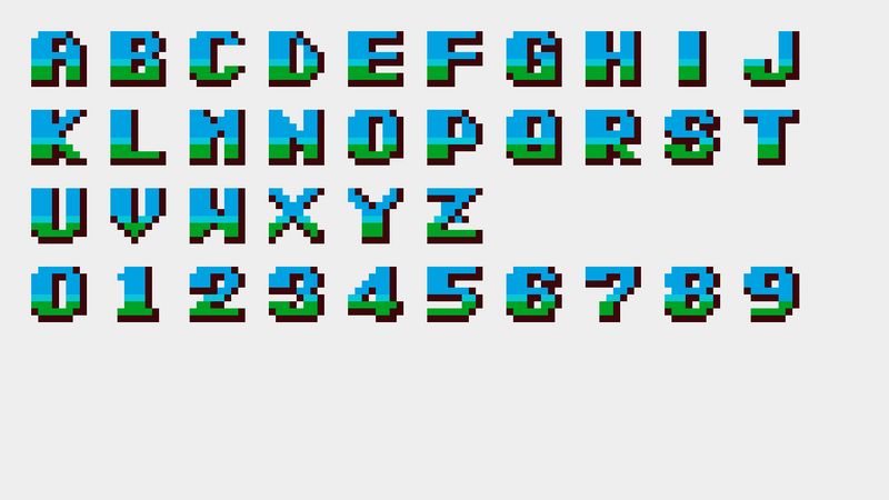 pixelated alphabet